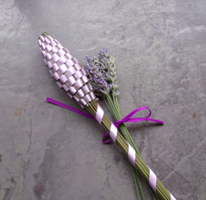 3 Lavender Filled Wands Gift Set of Three Orchid Pink Large 12 Woven Batons Floral Home Decor Appreciation Valentines Easter image 1