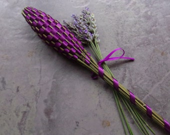 3 Lavender Filled Wands Gift Set of Three Plum Purple Large 12"  Woven Batons Floral Home Decor Appreciation Valentines Easter