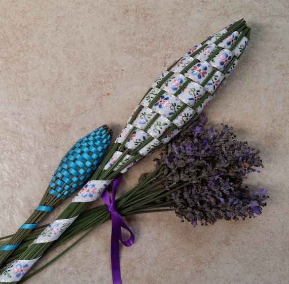 One Ultra Thin Royal Blue Satin Ribbon Boutonniere Lavender Wands