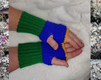 Fingerless Gloves Crochet Pattern PDF Download Quick Easy 6 Hour Project Set 22 Wristwarmers Small Gifts