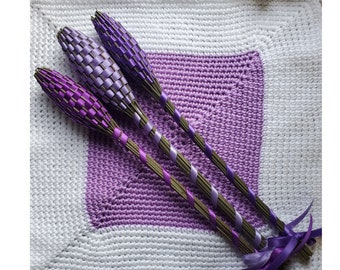 3 Lavender Filled Handwoven Wands Gift Set Large 12" Purple Regal Lavendula Floral Appreciation Hospitality Valentine Easter