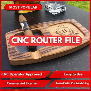Whiskey And Cigar Tray File For Cnc Router, Artcam, Aspire, Easel, Vcarve - Dxf, Stl, Svg, Cnc Router, 3D Printer