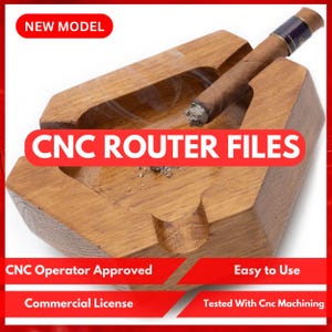 Triangle Ashtray, Cigar Tray Cnc Router Files For Wood Cigarette Tray, Files For Cnc Router, Dxf, Stl, Svg, Cnc Router, 3D Printer