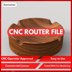 Round Ashtray, Cigar Tray Cnc Router Files For Wood Cigarette Tray, Files For Cnc Router, Dxf, Stl, Svg, Cnc Router, Laser Cutter, Engraver