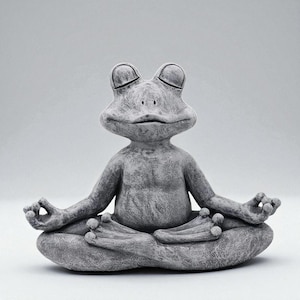 Zen Meditating Frog Statue, Resin Yoga Frog Figurine, Garden Buddha Animal Ornament, Outdoor Zen Frog Decor for Patio or Home