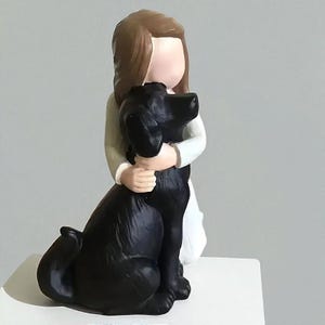 Angel and Dog Statue, Cute Cartoon Dog Lover Gift, Memorial Figurine for Pet Loss, Home Office Dog Lover Decoration
