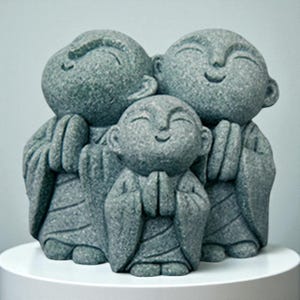 Estatua de Buda Jizo Pequeño, Figura de Monje de Grava Pequeña, Decoración de Jardín Zen, Escultura de Monje Rezando al Aire Libre, Adorno Espiritual para el Hogar