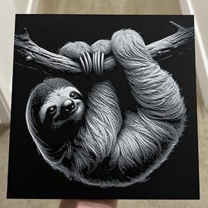 3D picture sloth wall picture art print sloth living room decoration animal motif wall art sloth high-quality art print