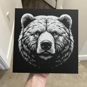 3D picture bear wall picture art print bear living room decoration animal motif wall art bear high-quality art print