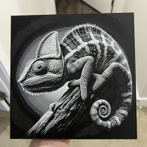 3D picture chameleon wall picture art print chameleon living room decoration animal motif wall art chameleon high-quality art print
