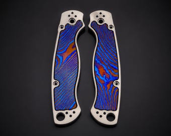 Spyderco Paramilitärische 2 Titanschuppen mit Timascus Inlays | Custom Messerwaage Upgrade PM2