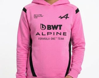 BWT Alpine F1 Team Pink Hoodie, Formula 1 Racing Pullover Sweatshirt, Motorsport Fan Apparel