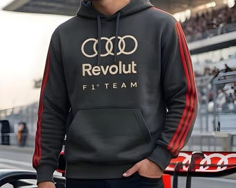 Audi F1 Team Revolut-hoody, Motorsport Racing-trui, rode streep trainingskleding