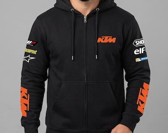Sudadera con capucha y cremallera Red Bull KTM Racing, sudadera de motocross para hombre, chaqueta motera con gráficos de deportes de motor, ropa para aficionados a las motos