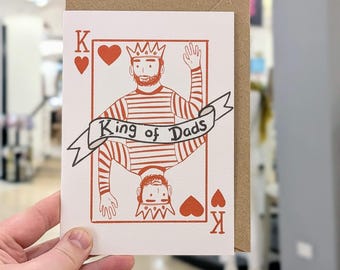 King of Dads Father's Day Card: Hand-Drawn A6 Recycled Card