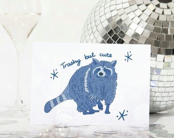 Blue Racoon Art Print, Illustration