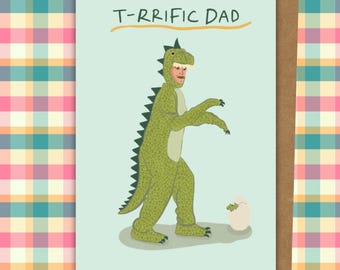 T-rrific Dad - Card for fathers day, birthday