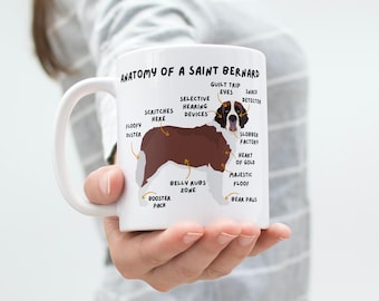 Saint Bernard Anatomy Coffee Mug - Funny Dog Lover Gift