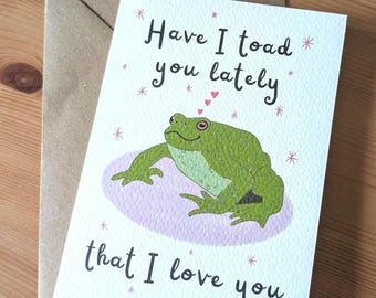 Toad Love Card, Illustrated Anniversary Greeting