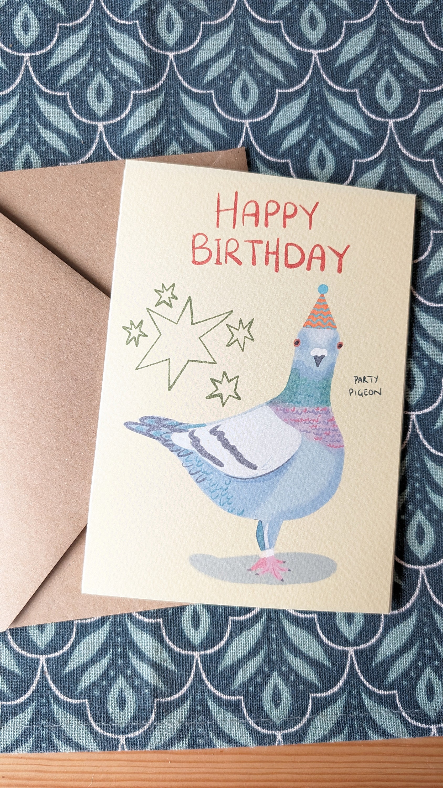 Illustrated Party Pigeon Birthday Card: Bird Lover Gift - Etsy UK