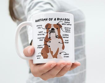 English Bulldog Anatomy Mug, Dog Lover Gift