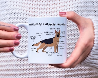 German Shepherd Anatomy Mug, Funny Dog Lover Gift