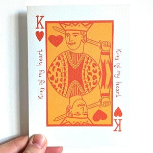 Carte d'amour roi de mon coeur. Carte de voeux illustrée. Anniversaire, anniversaire, mari, petit ami, partenaire