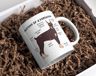 Anatomy of a Doberman Pinscher Mug: 11oz Ceramic Dog Lover Gift