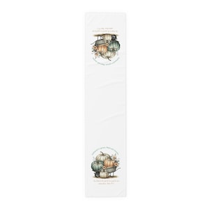 Fall Pumpkin Table Runner: Cotton/Poly Thanksgiving Decor