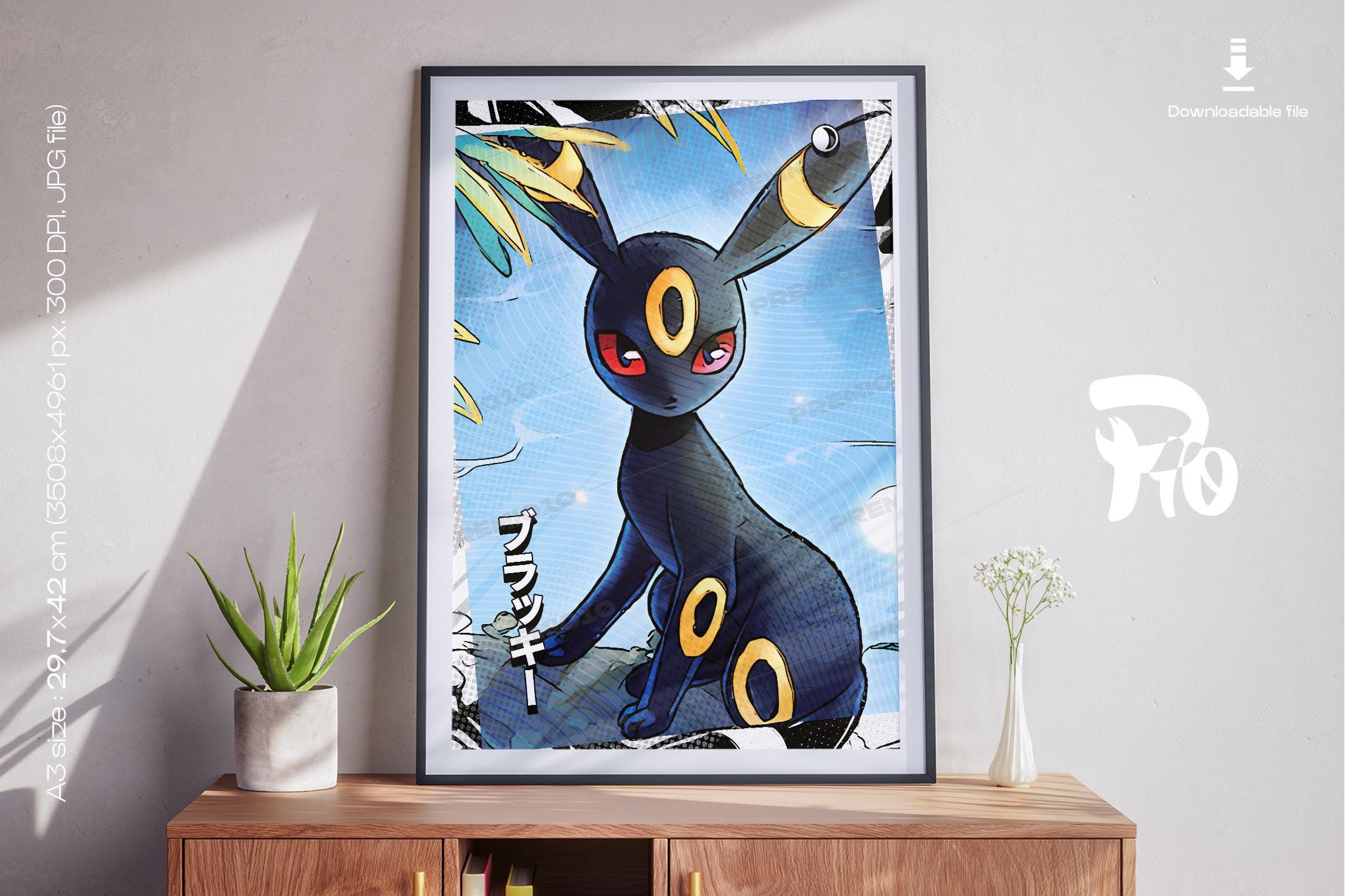 ブラッキー　ポスター ブラッキー ポスター | ポケモンアニメ高品質ポスター | 印刷可能な