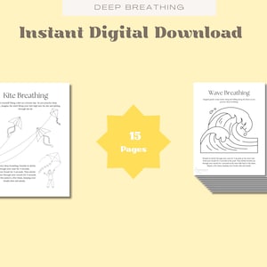 Deep Breathing Coping skills Therapy Coloring Worksheets. Includes Images of bubbles, rainbows, bees, feathers, kites, waves, balloons, etc.
