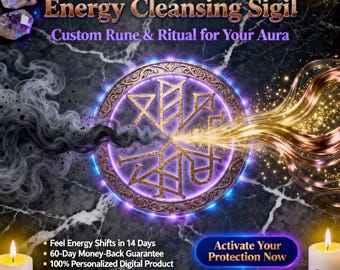 Custom-made Energy Cleansing & Shielding Sigil | Personalized Protection Rune | Clear Negative Energy - See Results in 2 Weeks