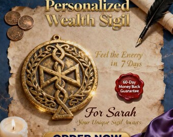 Custom-Crafted Wealth Sigil | Personalized Prosperity Rune for You | Attract Abundance & Success in 48 Hours – See Results in 2 Weeks