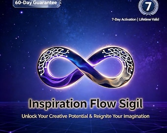 Beat Creative Block - Inspiration Flow Sigil with PDF Usage Guide, Get Unstuck, Spark Creativity, Boost New Idea