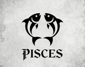 Pisces Lucky Rune Digital Download, Zodiac Dreamer Charm, Fish Inspiration Sigil, Wicca Talisman