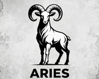 Aries Lucky Rune Digital Download, Zodiac Warrior Charm, Ram Inspiration Sigil, Wicca Talisman