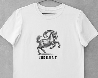 Funny Goat Graphic Tee: Greatest Of All Time - Men's Cotton Shirt