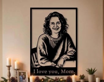 Custom Photo Metal Wall Art, Mother’s Day Gift for Mom, Personalized Metal Portrait, Family Keepsake Gift, Unique Gift for Mom