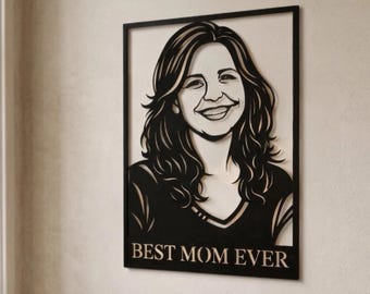Custom Photo Metal Wall Art, Mother’s Day Gift for Mom, Personalized Metal Portrait, Family Portrait, Unique Love Gift