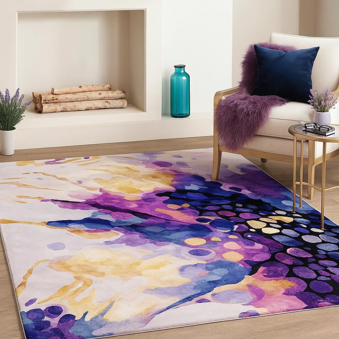 Rcc Rugs Hand Tufted New Zealand Wool Rug, Modern Abstract Watercolor Design - Etsy