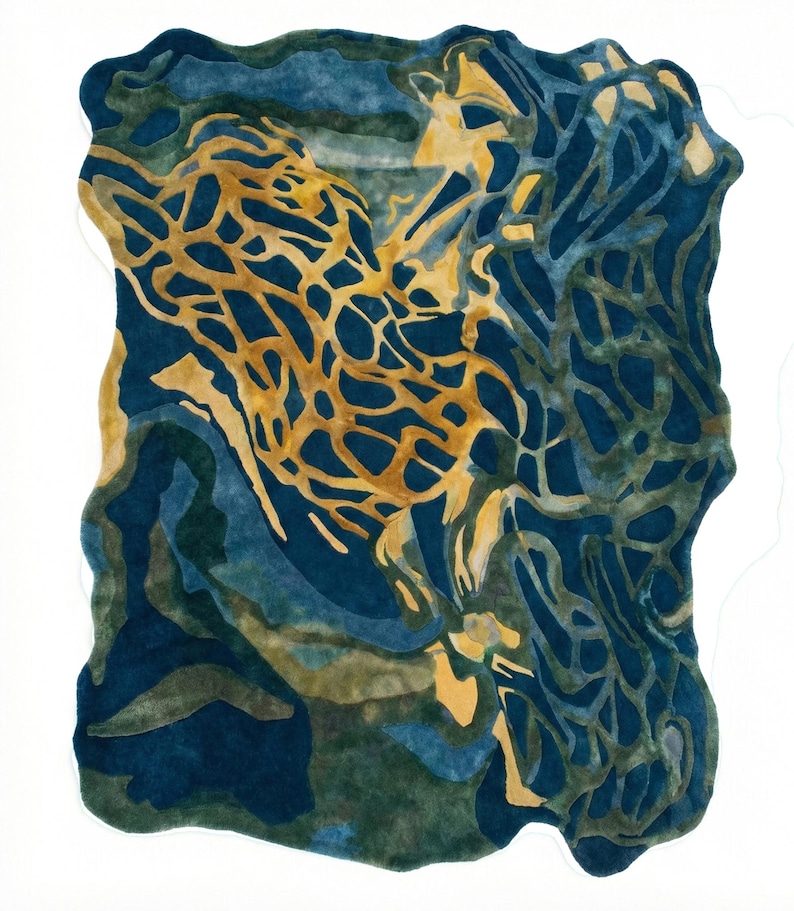 Hand Tufted Abstract Wool Area Rug, Irregular Luxury Design - Etsy