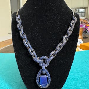 Midnight Blue Elegance| Indian Pakistani Punjabi Wedding set |  Royal blue stone necklace with earrings | sapphire blue jewelry set