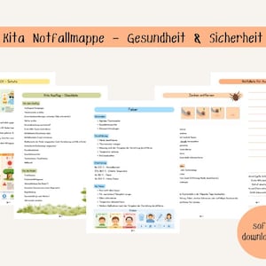 Pasta de Emergência para Creche em PDF | Saúde e Segurança | Listas de Verificação para Educadores | Passeios Escolares | Febre | Carrapatos | Proteção UV | Download Imediato para Creches