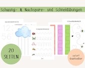 20 Schneide- & Schwungübungen im Set | Nachspurübungen Kindergarten - Vorschule | Feinmotorik fördern | Druckvorlage PDF | Kita Lernmaterial