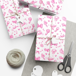Baby Shower Gift Wrapping Paper for Girls, Custom Gift Wrapping Paper, Baby Shower Gift Ideas, Baby Shower Gift Wrapping Ideas