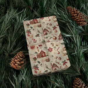 Christmas Gift Wrapping Paper - Festive Holiday Present Wrap Roll, Xmas Craft Supplies, Seasonal DIY Gift Packaging, Wrapping Decor