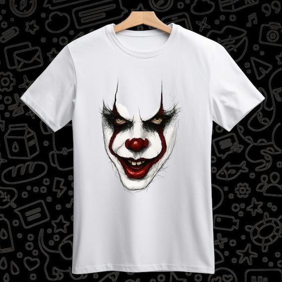 Joker Face T Shirt Scary Clown Graphic Tee Men Women Unisex Dark