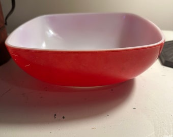 Vintage Turquoise Pyrex 025/410 Square Chip and Dip Set Bowl