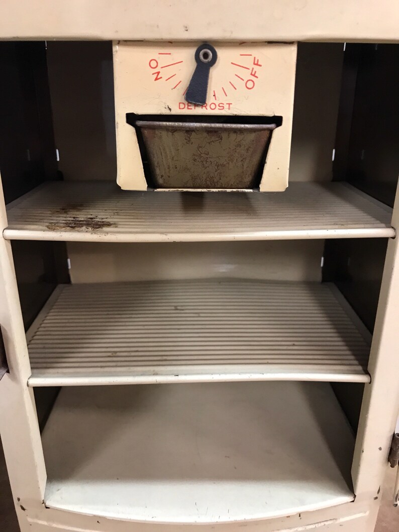 Antique vintage metal pretend play toy Refrigerator Wolverine Etsy