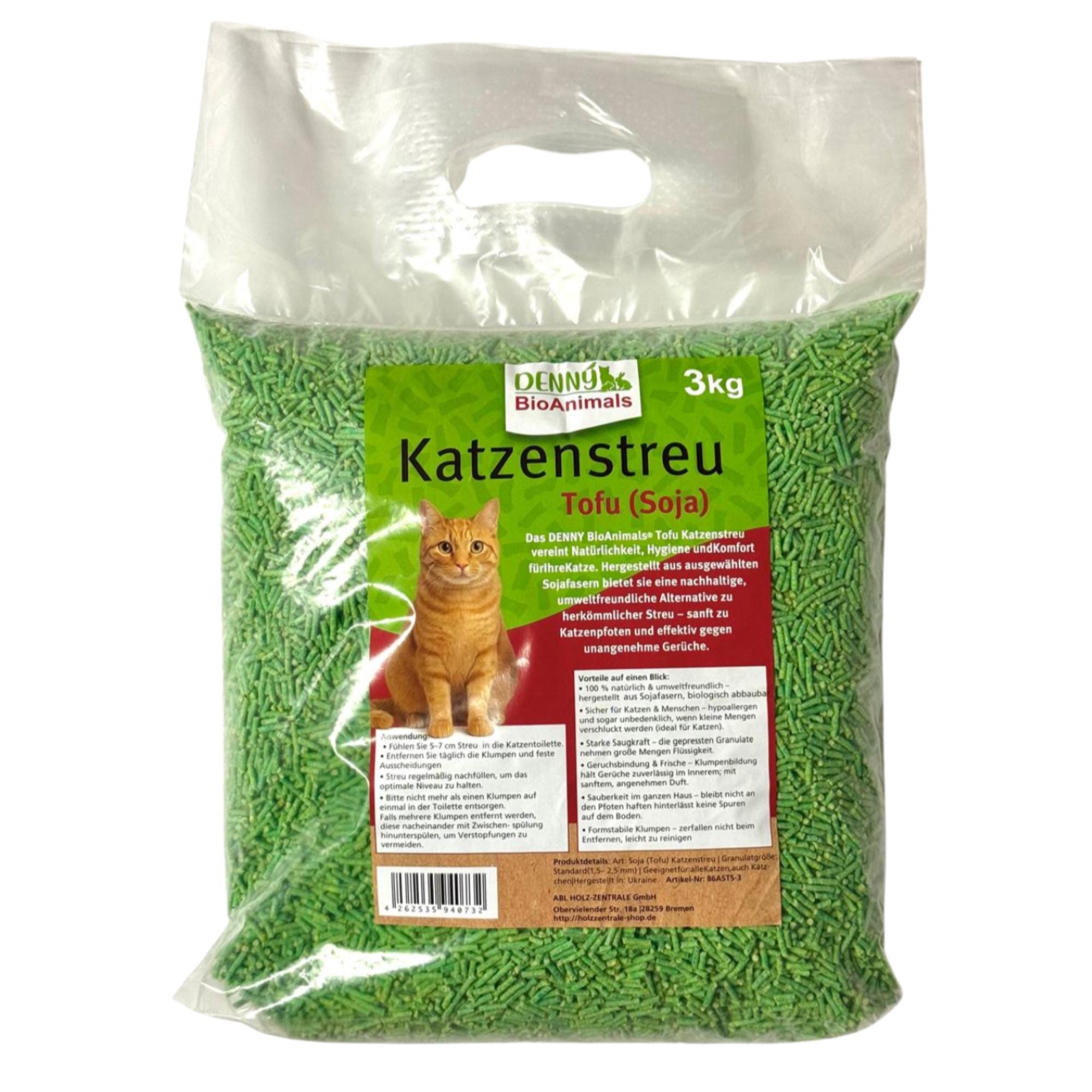 Tofu (soy) Cat Litter 9 Kg (3 Bags of 3 Kg Each), 24 L – Natural ...